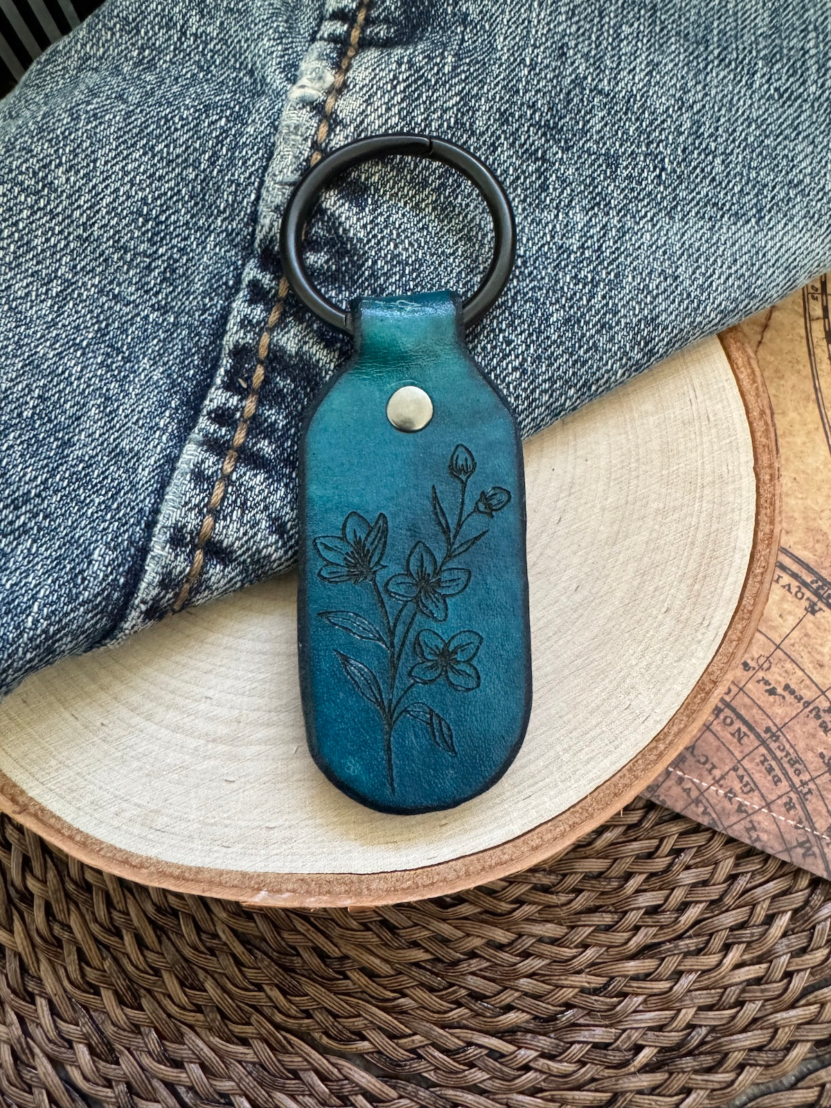 Amelia Earhart Quote Leather Keychain
