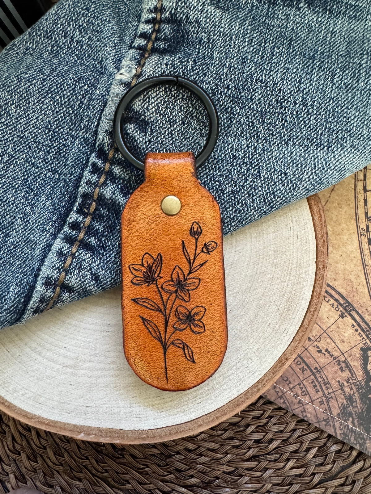 Amelia Earhart Quote Leather Keychain