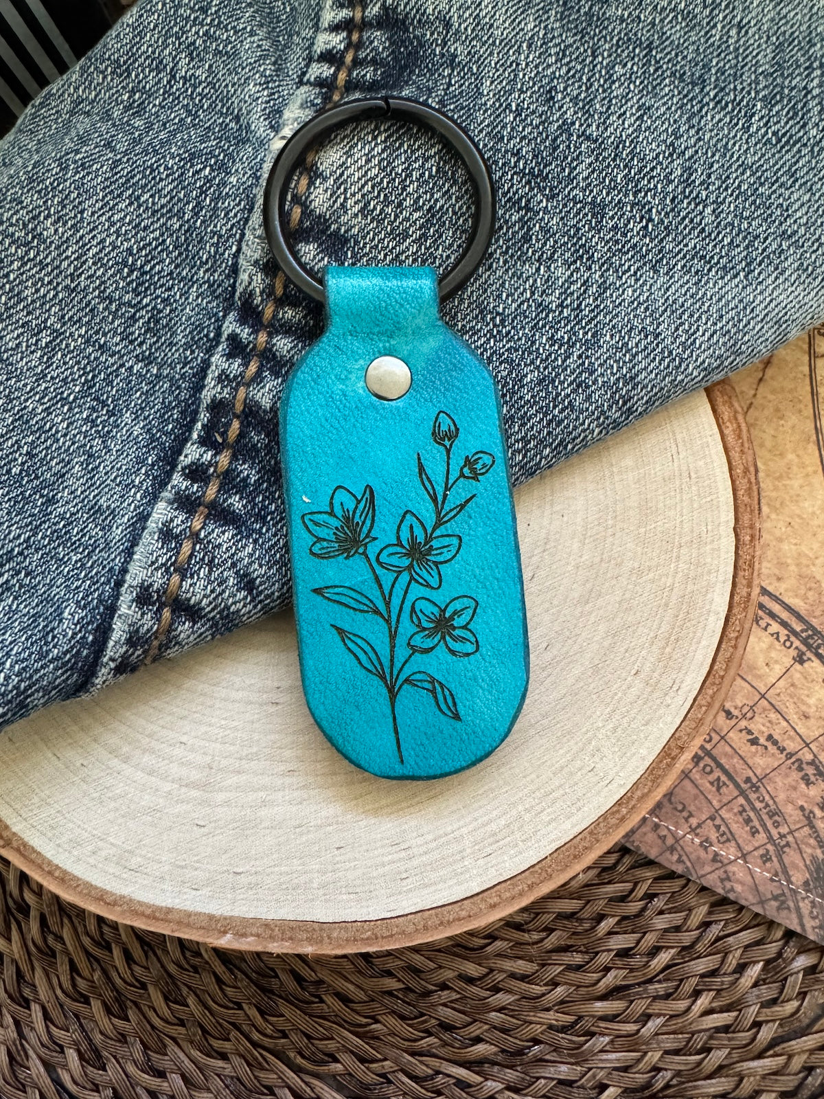 Amelia Earhart Quote Leather Keychain