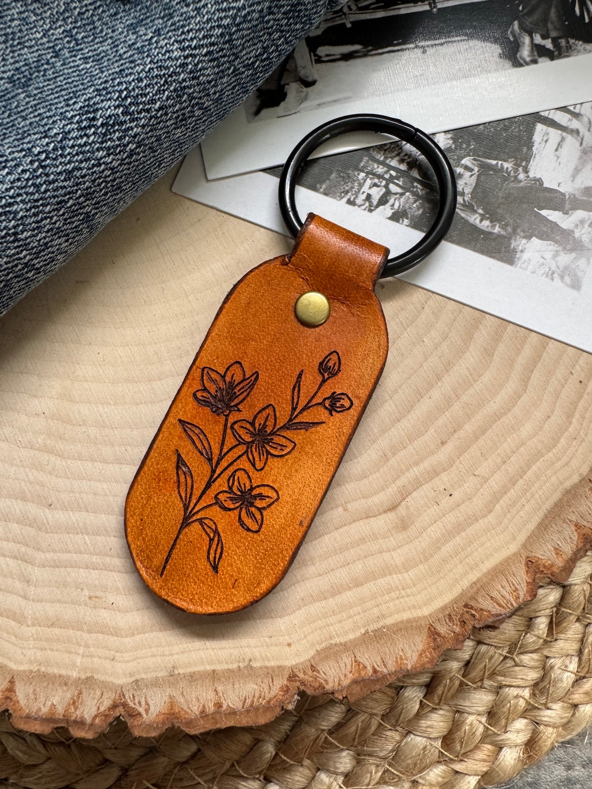Amelia Earhart Quote Leather Keychain