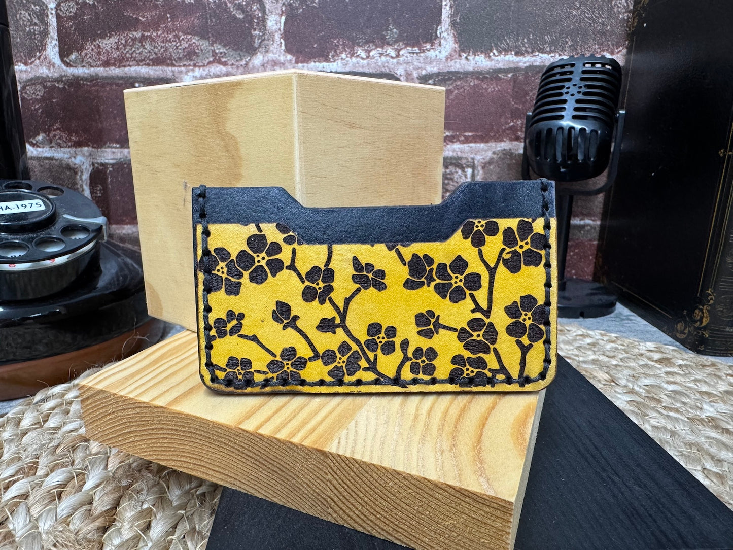 Apple Blossom Design Minimalist Leather Wallet