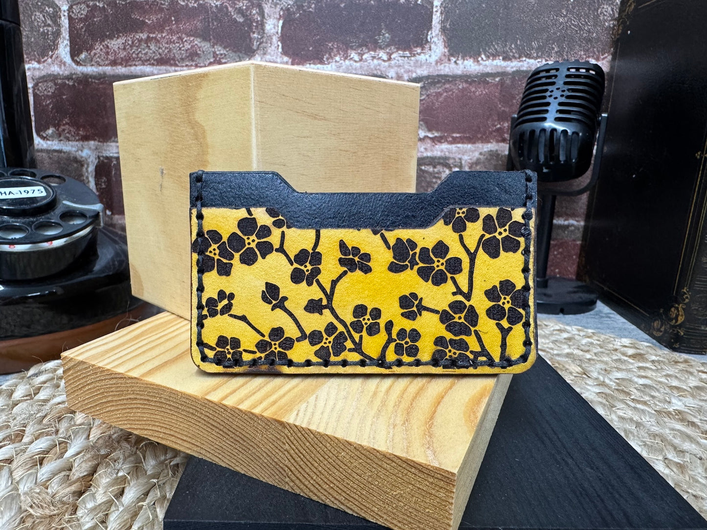 Apple Blossom Design Minimalist Leather Wallet