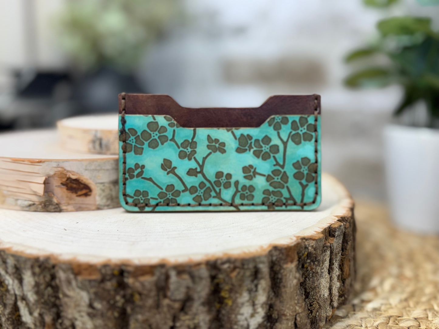 Apple Blossom Design Minimalist Leather Wallet