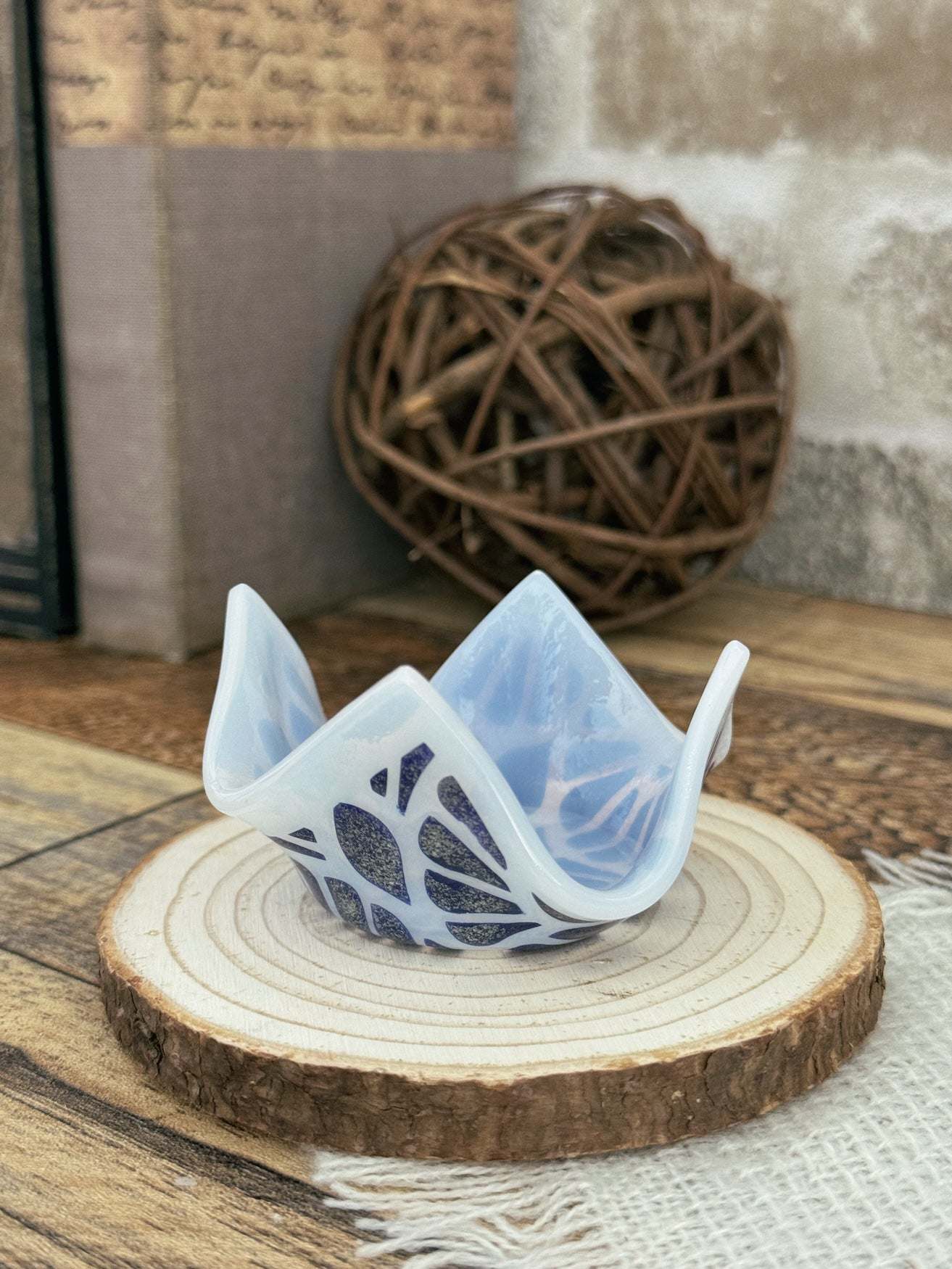 Fused Glass Art | Art Deco Mini Votive | Sophia Renee Designs