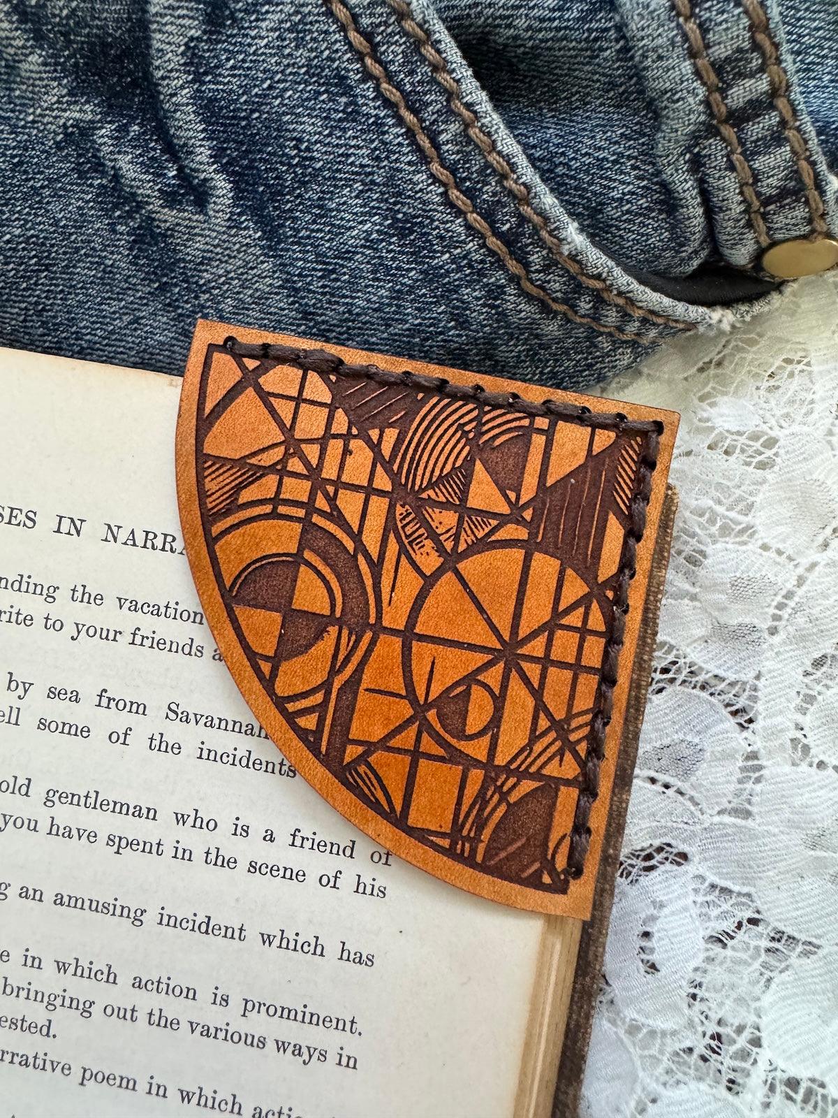 Art Deco Leather Bookmark