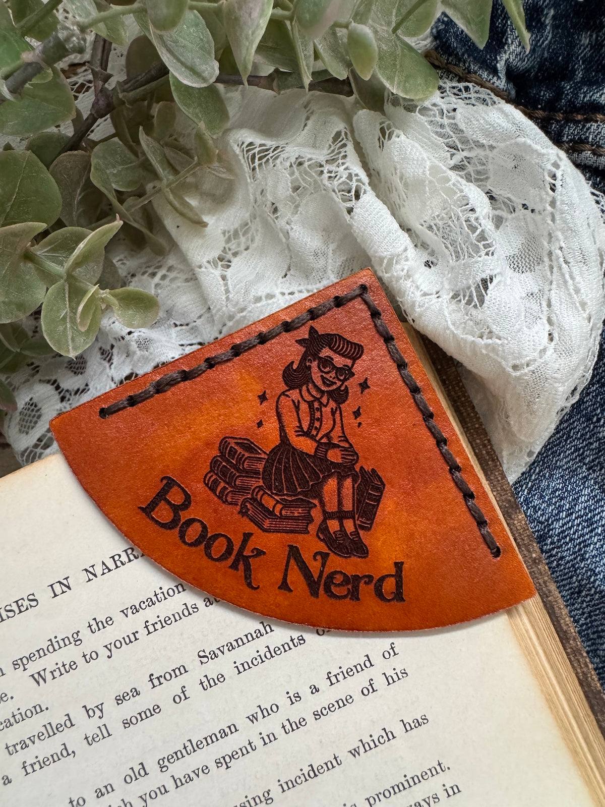 Book Nerd Leather Bookmark - Girl