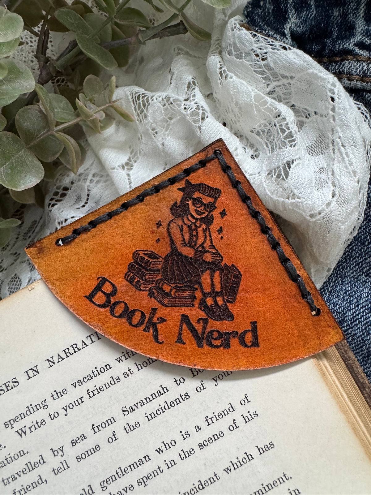 Book Nerd Leather Bookmark - Girl
