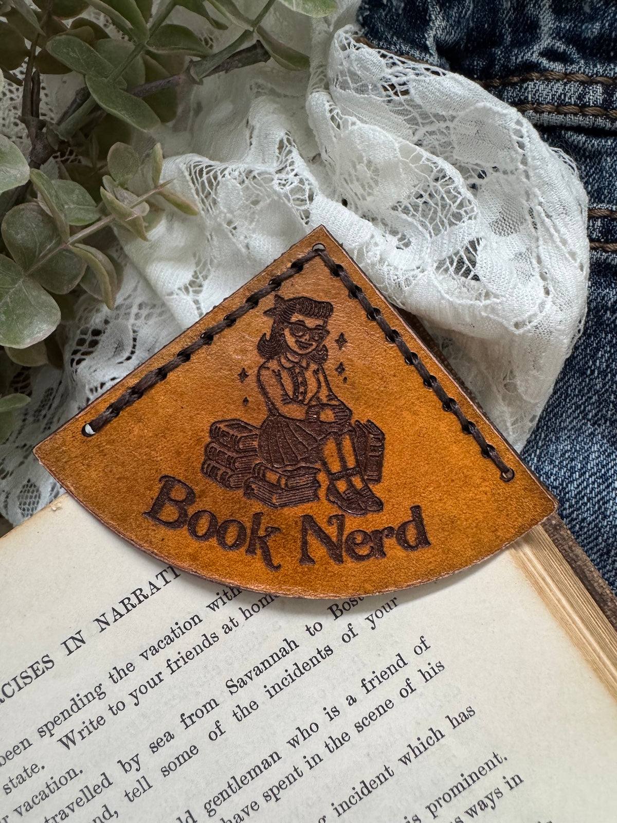 Book Nerd Leather Bookmark - Girl