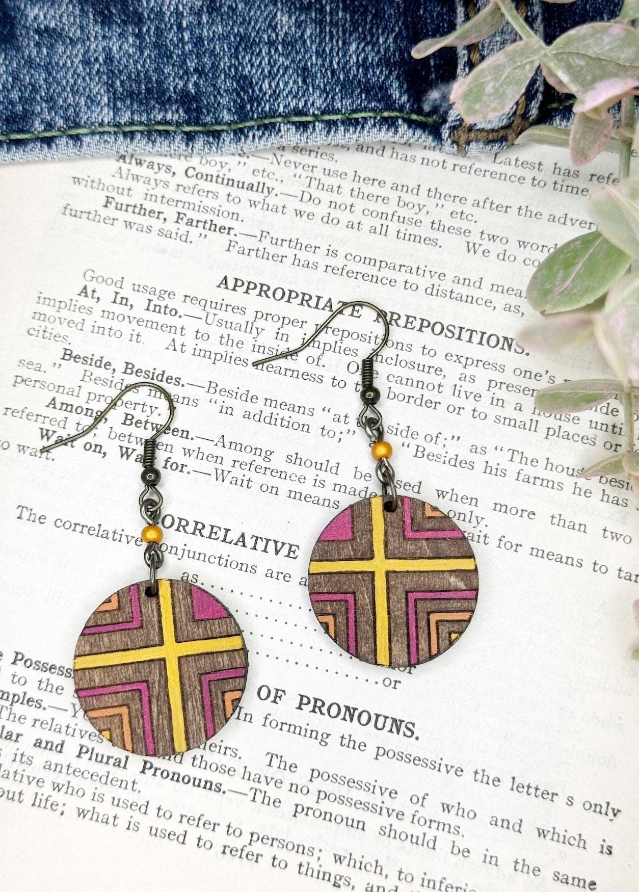Circular Asymmetrical Geometric Dangle Earrings