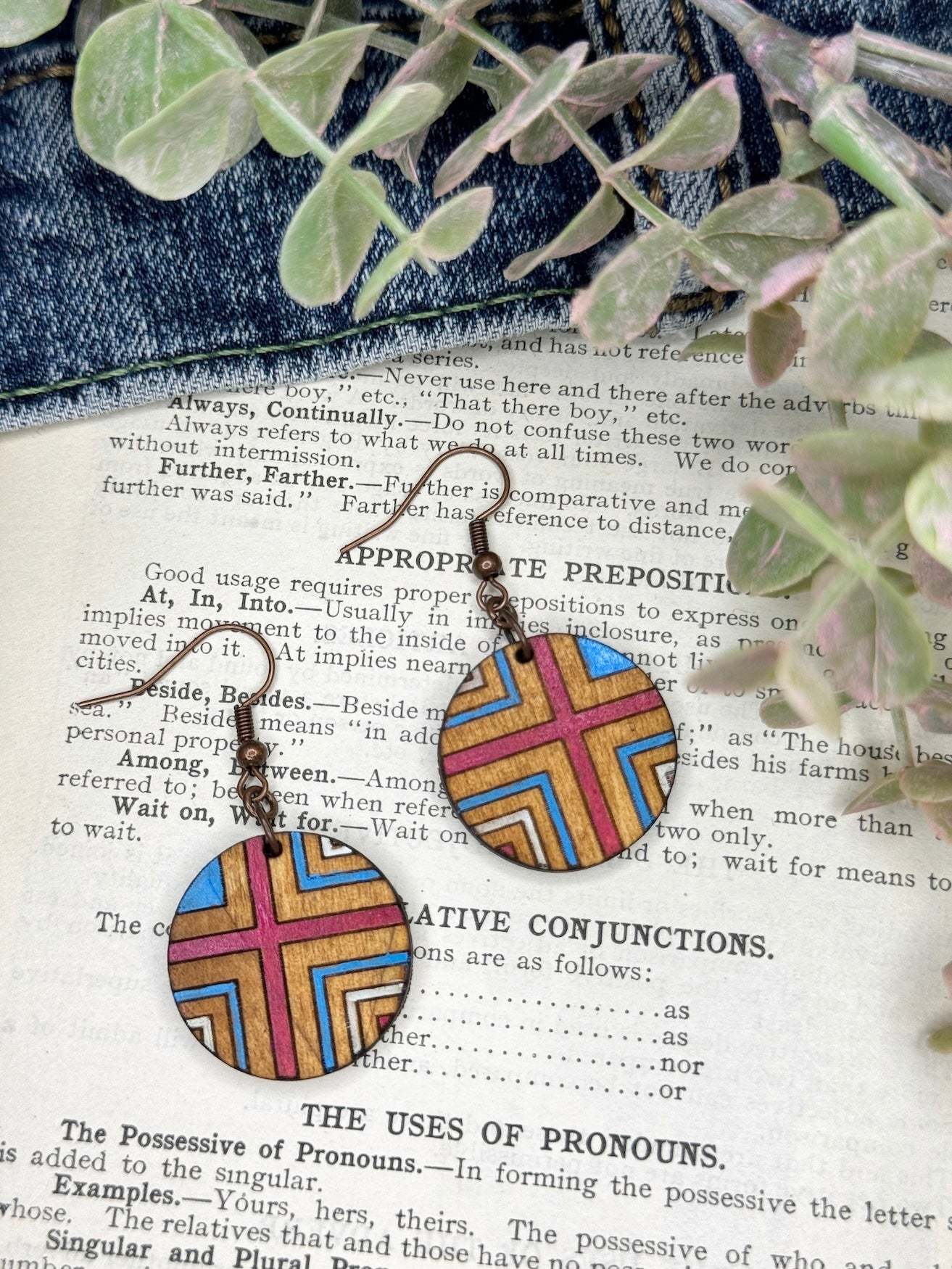 Circular Asymmetrical Geometric Dangle Earrings