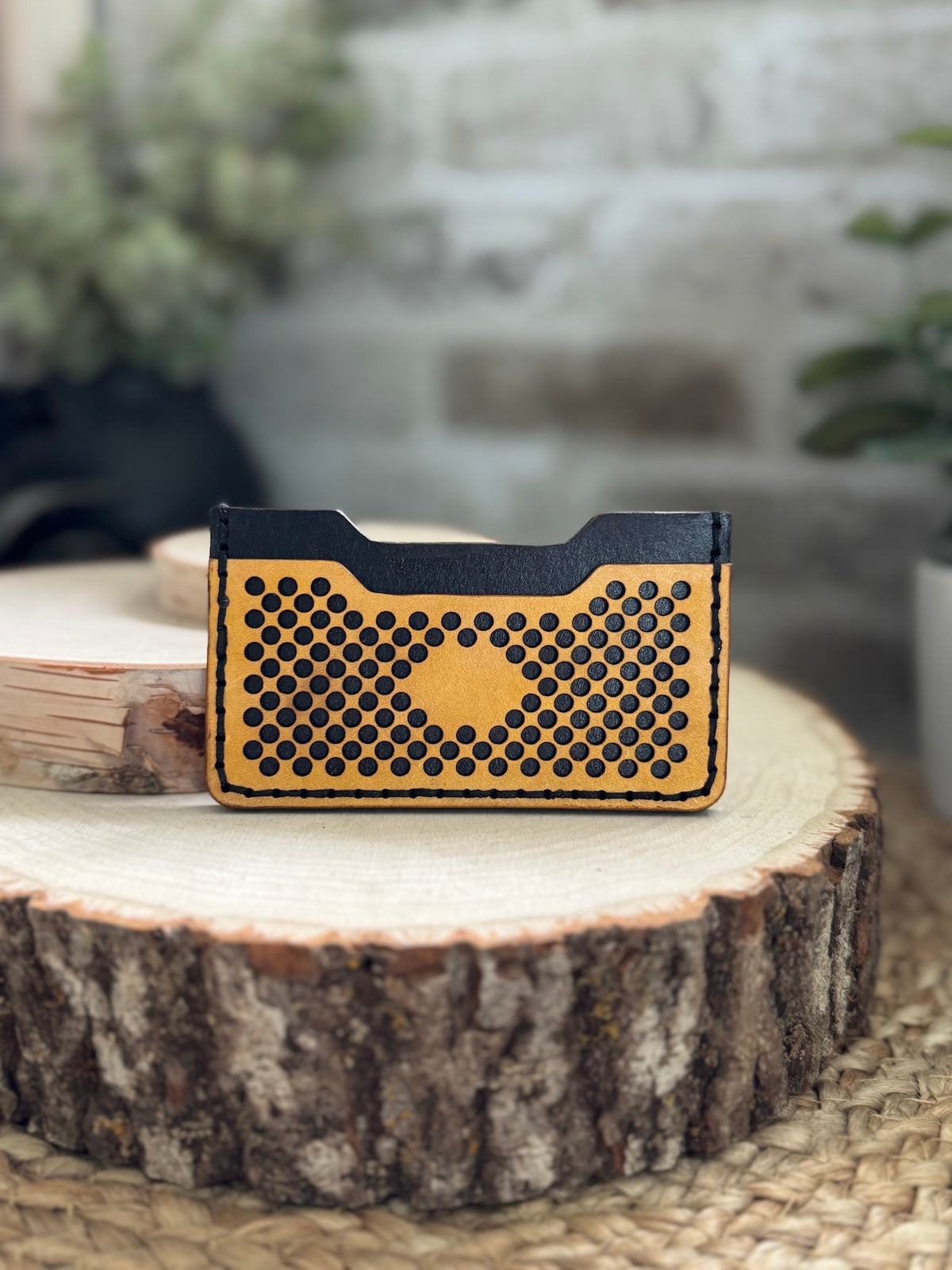 Circular Design Minimalist Wallet -Handcrafted Genuine Leather