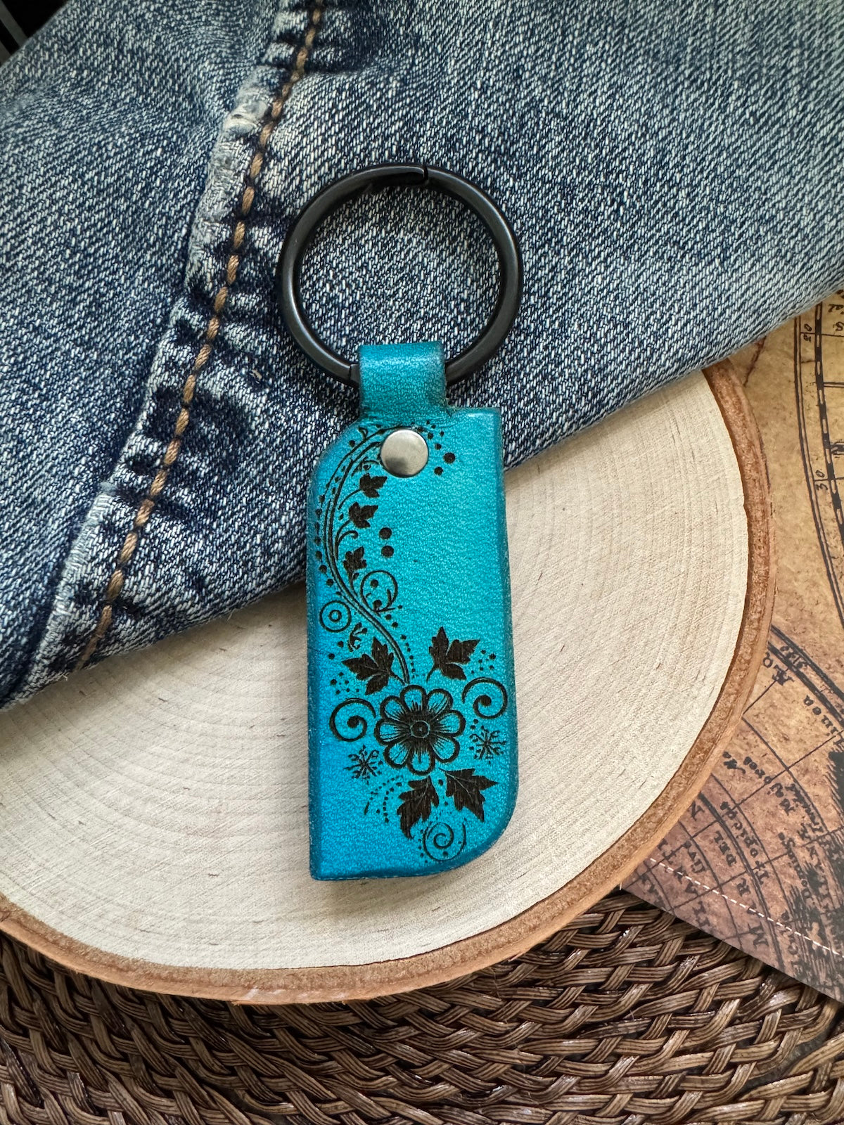 Embrace Originality Leather Keychain