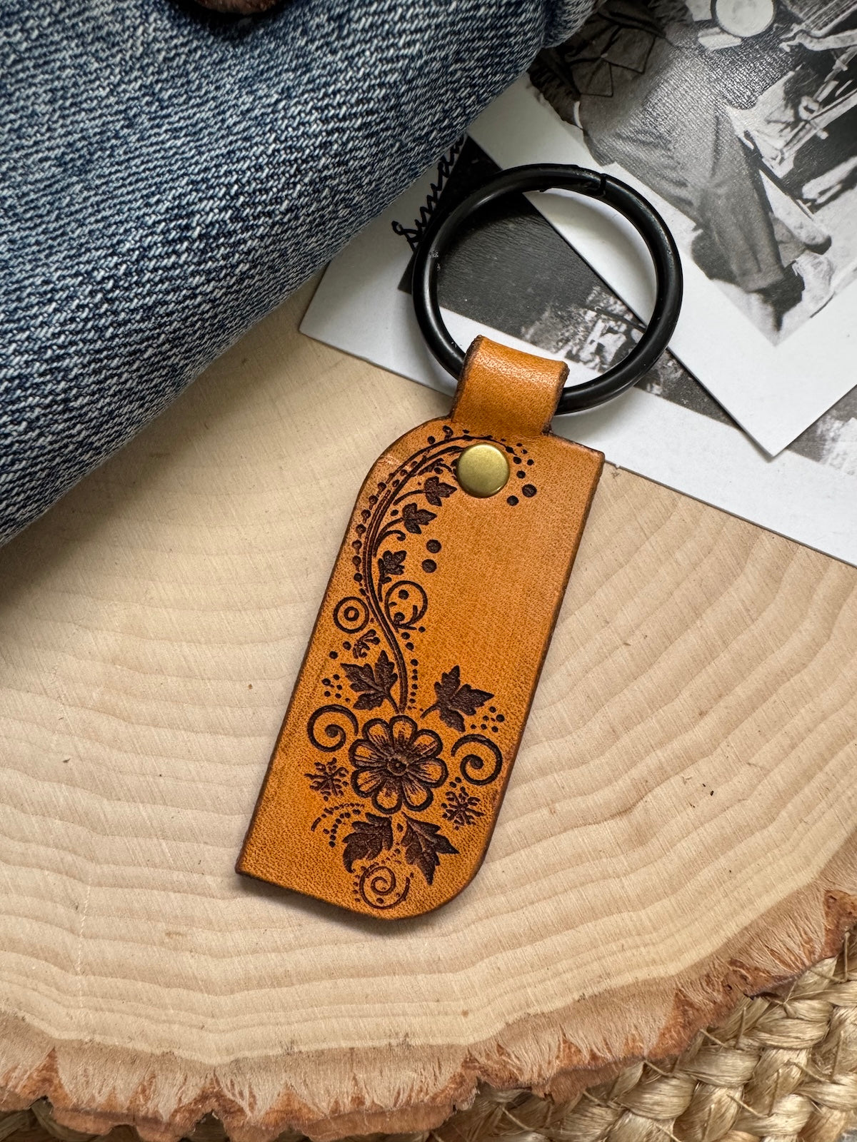 Embrace Originality Leather Keychain