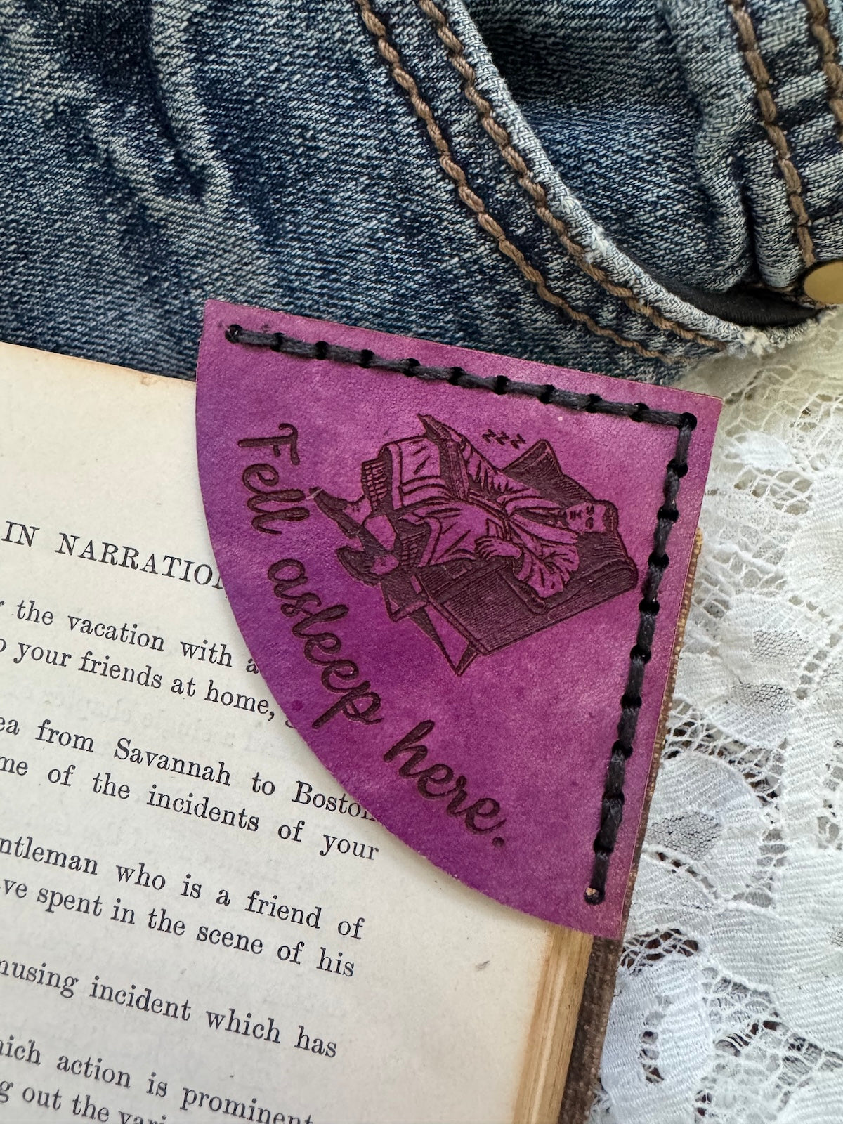 Fell Asleep Here Bookmark - Man