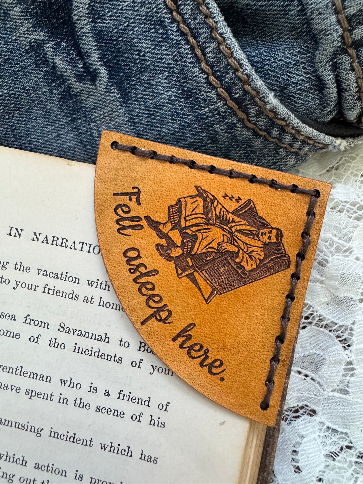 Fell Asleep Here Bookmark - Man