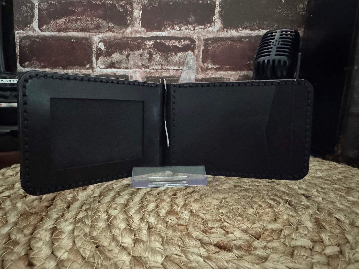 Fishing Leather Wallet with Money Clip