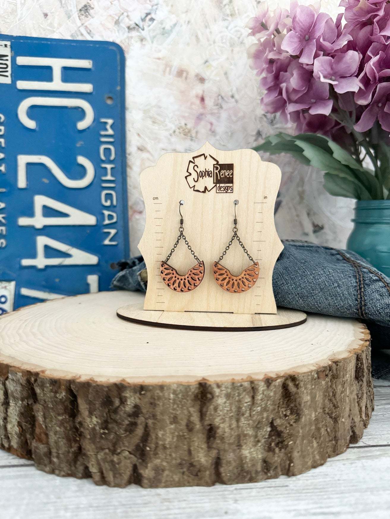 Harmony Arc Wooden Earrings
