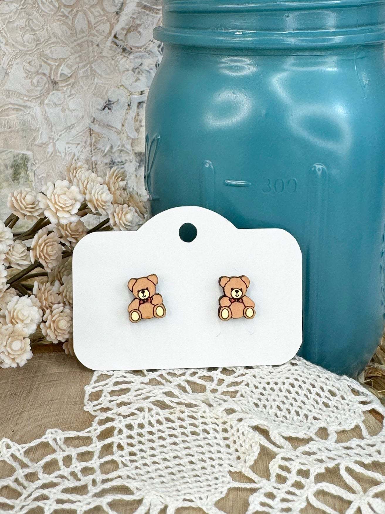 Teddy Bear Stud Earrings