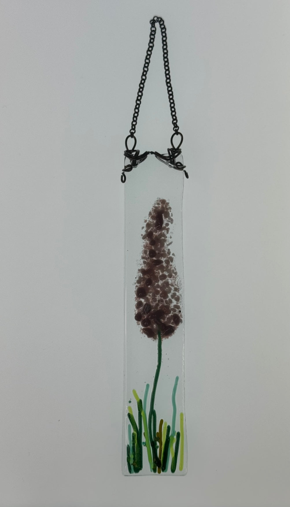 Narrow Lavender Fused Glass Sun Catcher