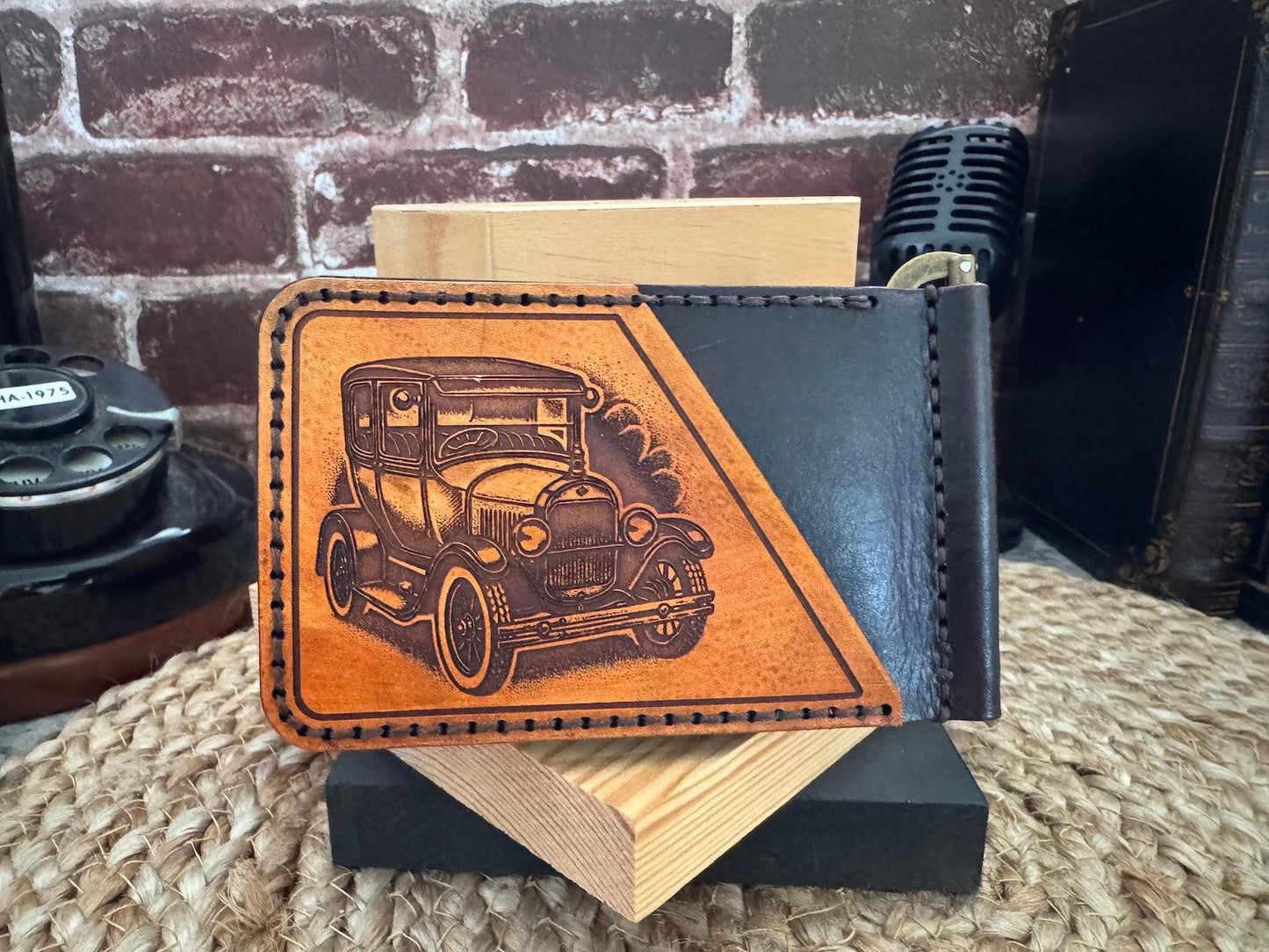 Model T Leather Wallet with Money Clip