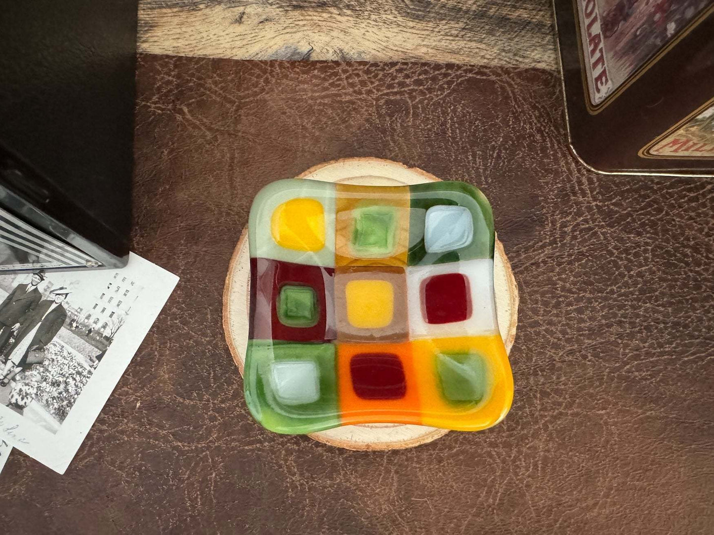 Fused Glass Art | Modern Art Mini-Bowl | Sophia Renee Designs