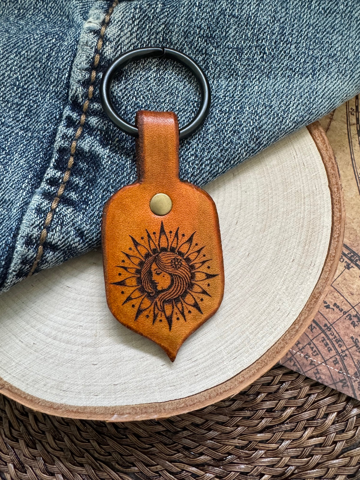 Mother Teresa Leather Keychain