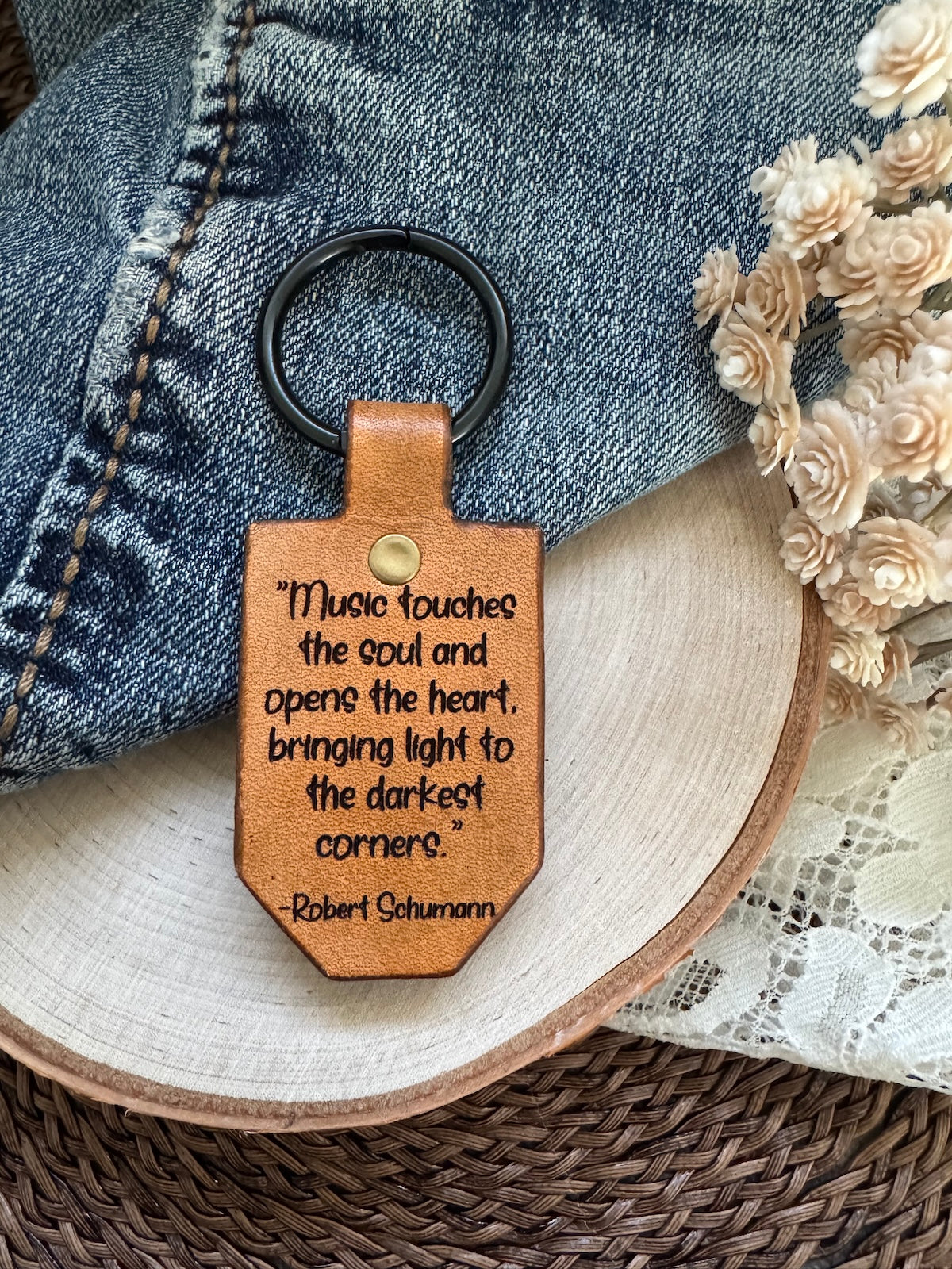Music Leather Keychain