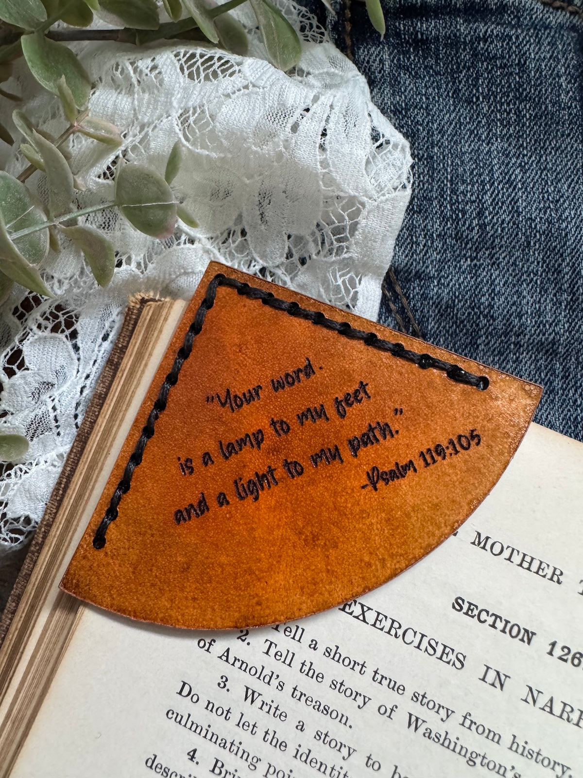 Psalm 119:105 Leather Bookmark