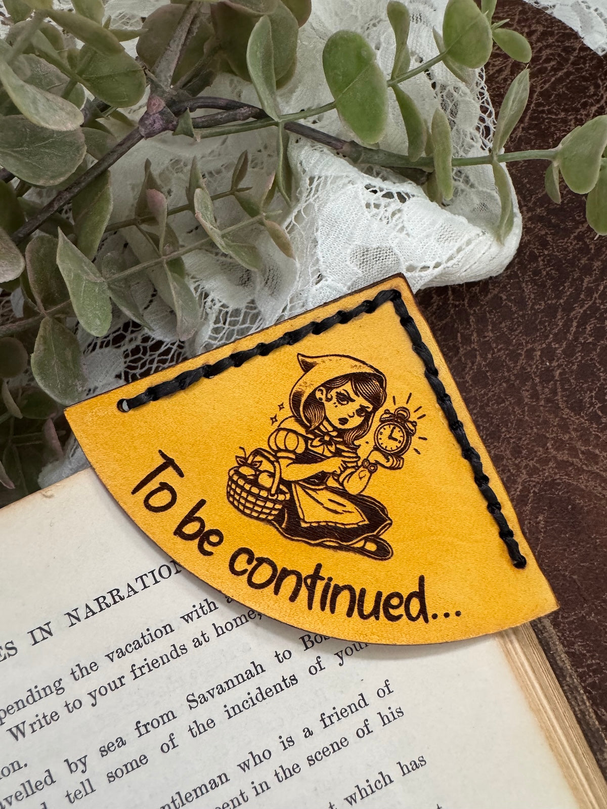 Red Riding Hood Leather Bookmark