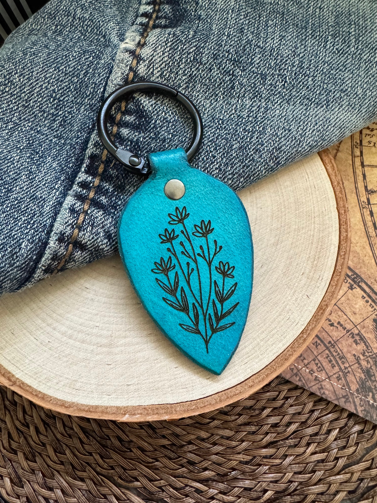 So Loved Leather Keychain