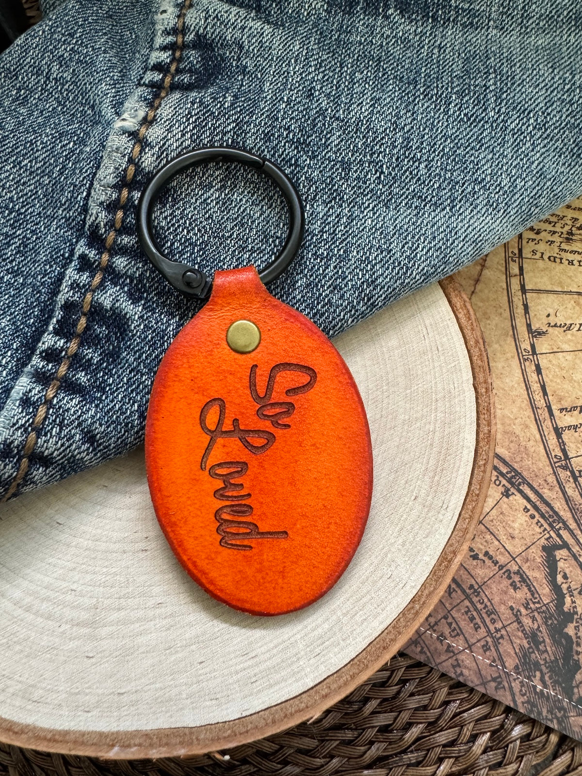 So Loved Leather Keychain