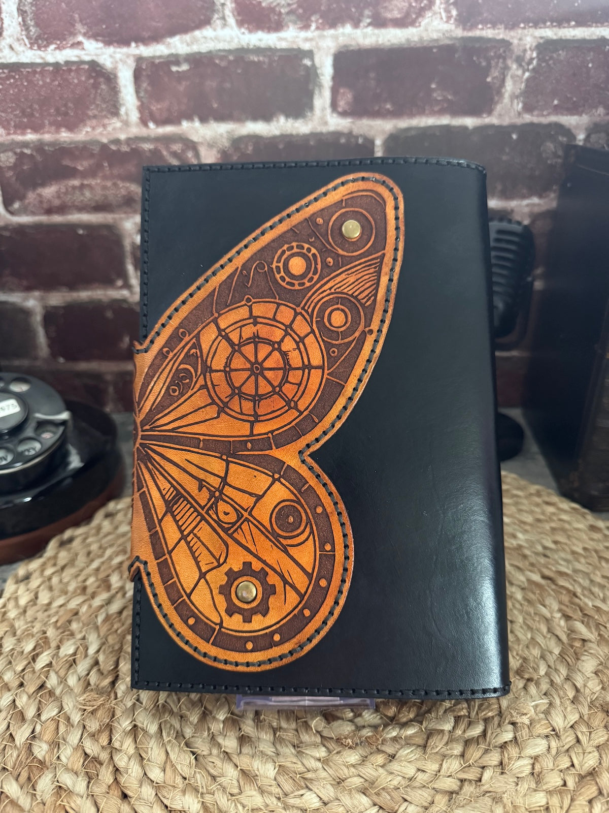 Steampunk Butterfly Leather Notebook