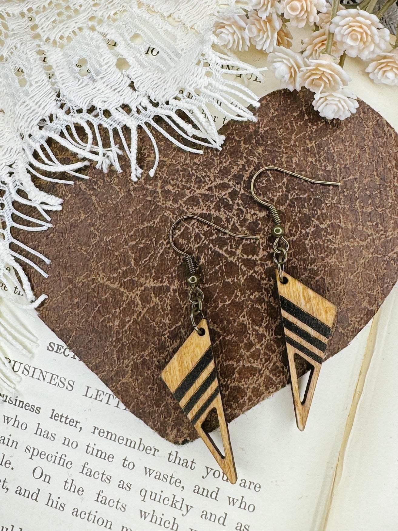 Dangle Earrings | Striped Triangular Dangle Earrings | Sophia Renee Designs