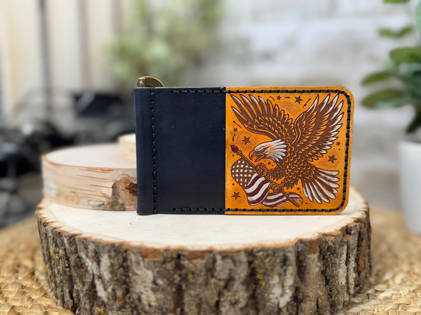 Tattoo Style Eagle Wallet with Money Clip