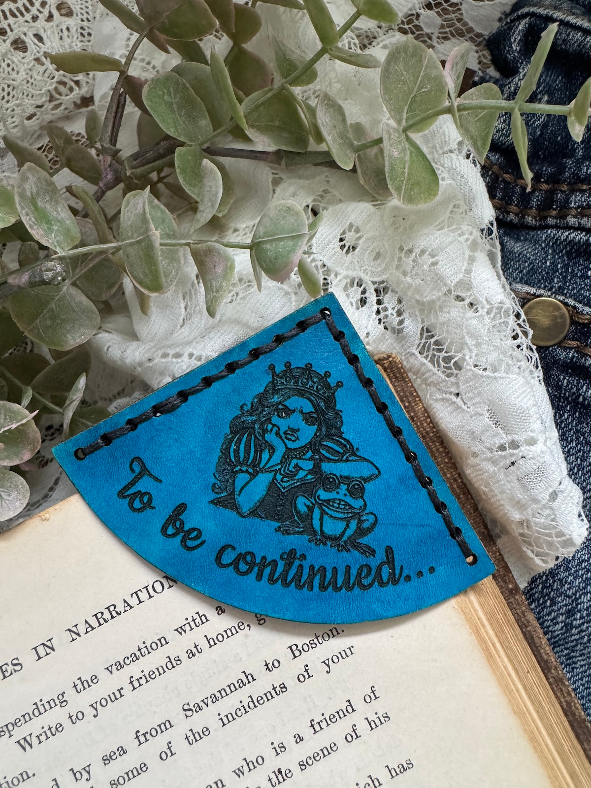 The Princess and the Frog Leather Bookmark