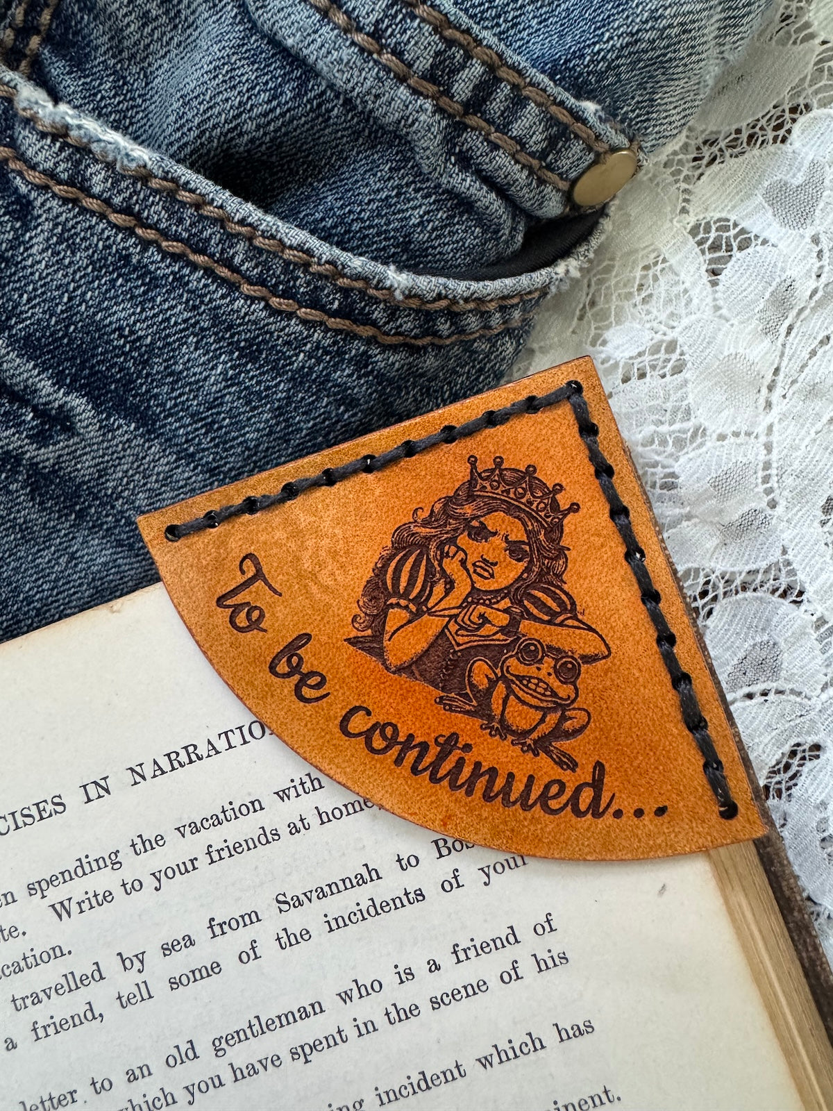 The Princess and the Frog Leather Bookmark