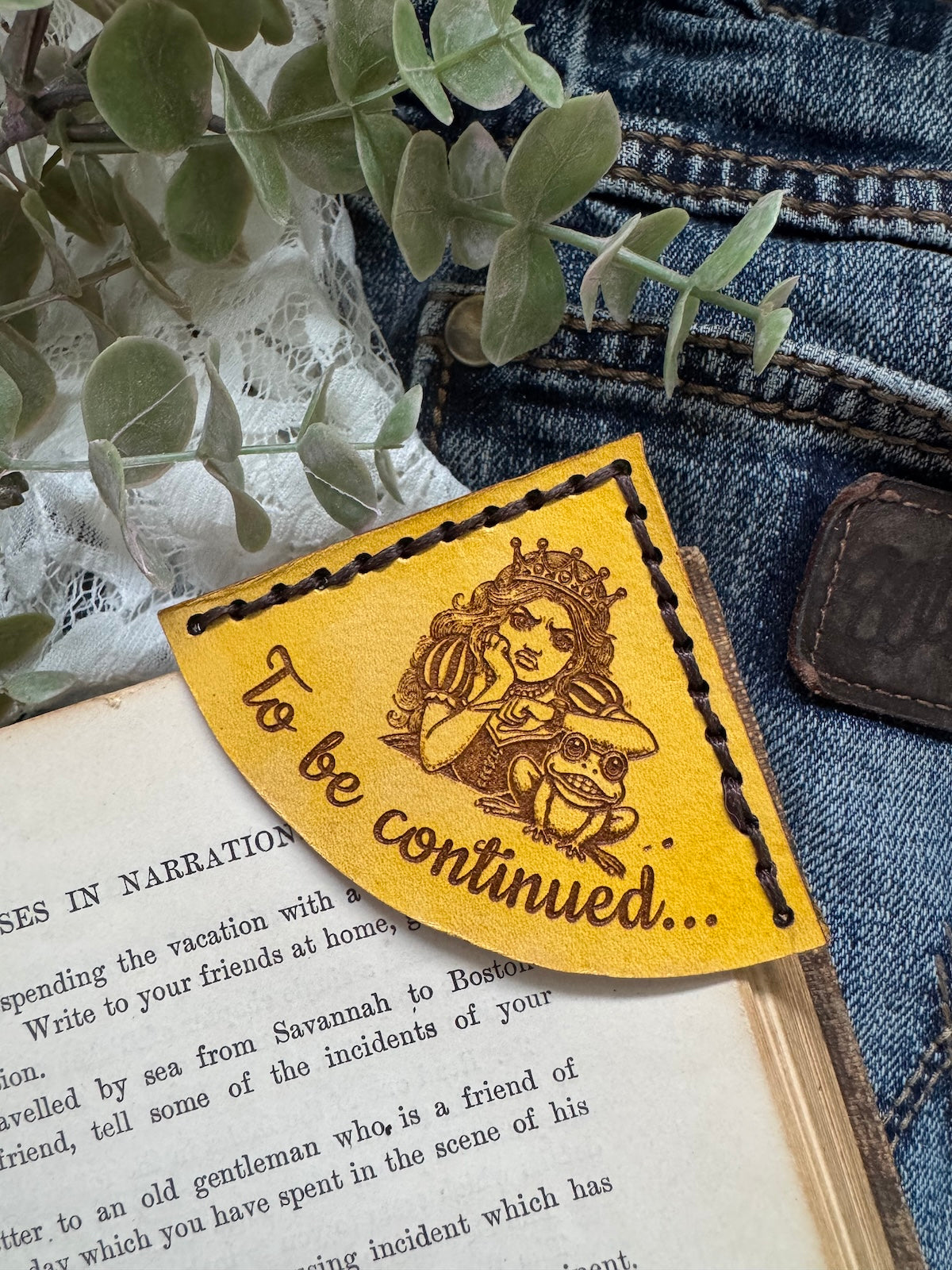 The Princess and the Frog Leather Bookmark