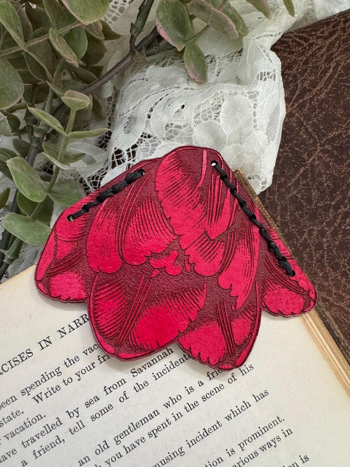 Tulip Leather Bookmark