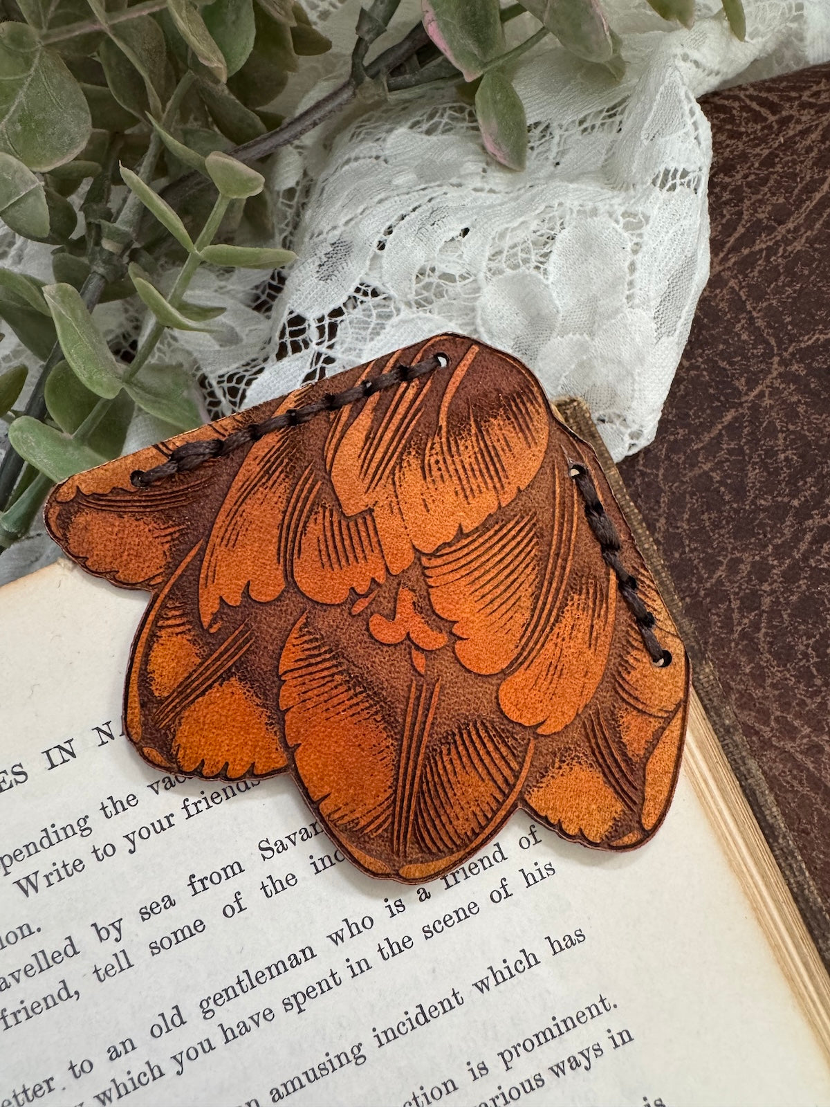 Tulip Leather Bookmark