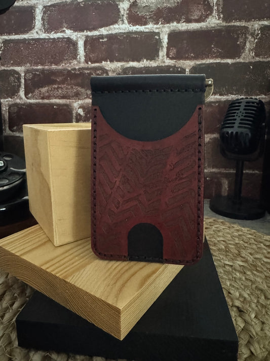 Abstract Tractor Tread Wallet with Money Clip