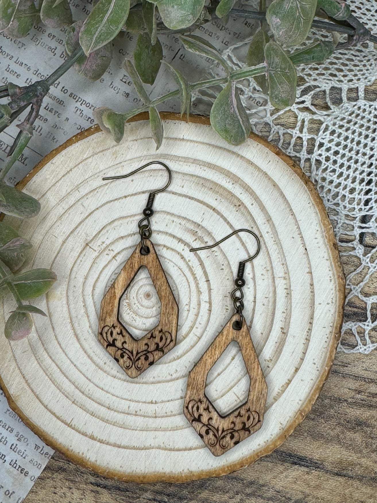 Angular Teardrop Dangle Earrings