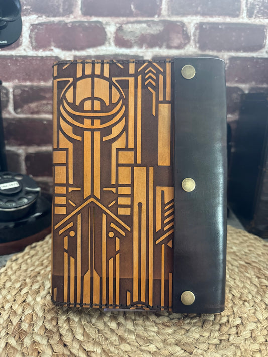 Art Deco Skyline Leather Notebook
