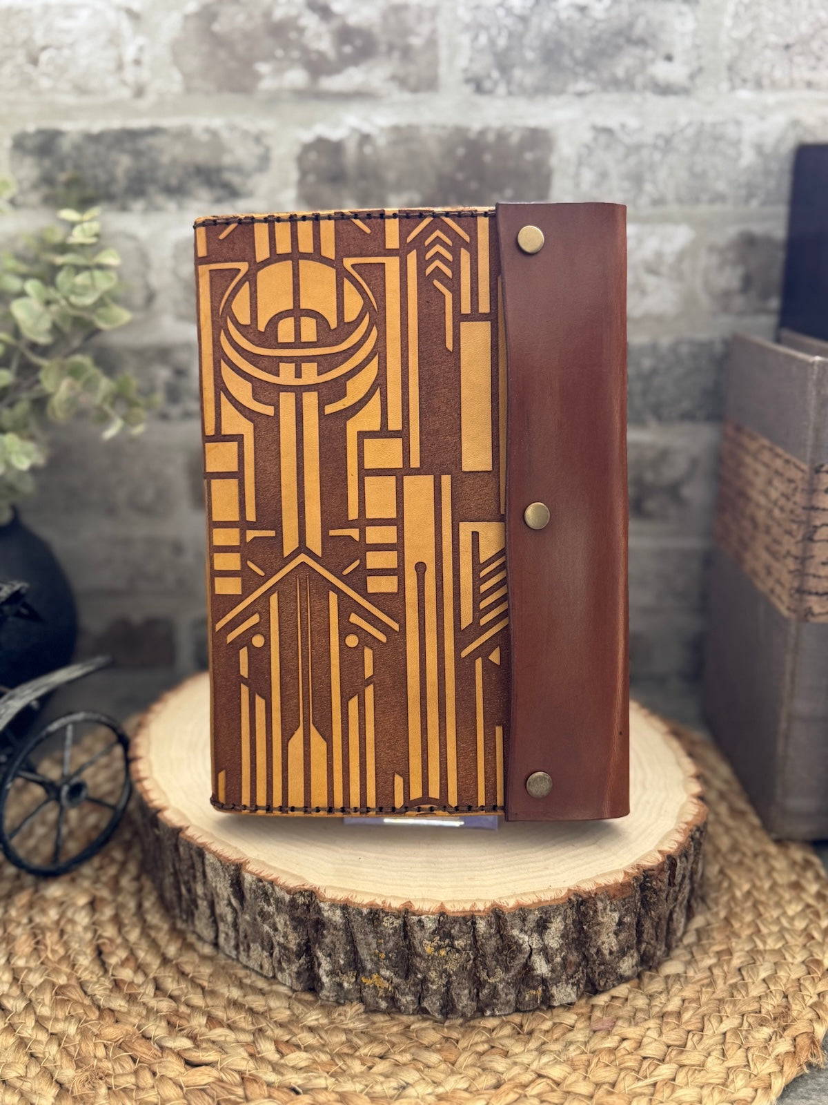 Art Deco Skyline Leather Notebook