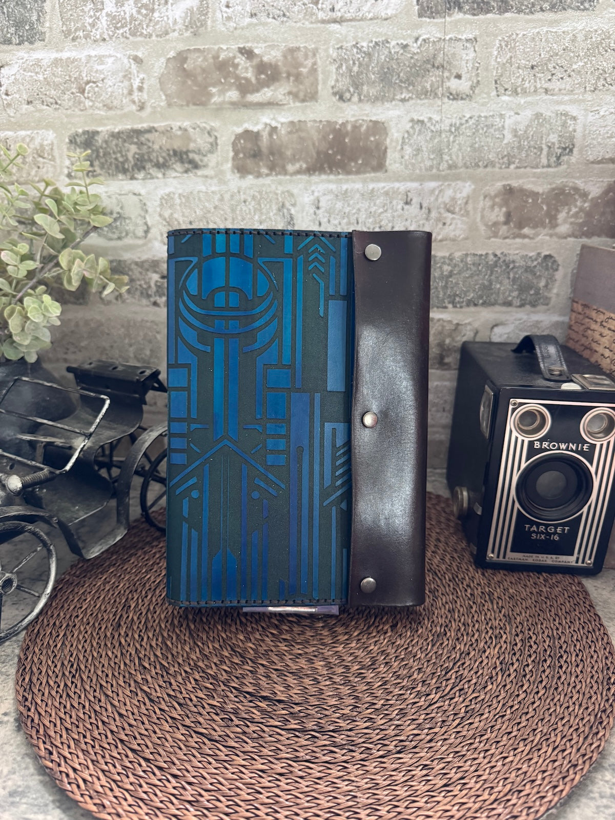 Art Deco Skyline Leather Notebook