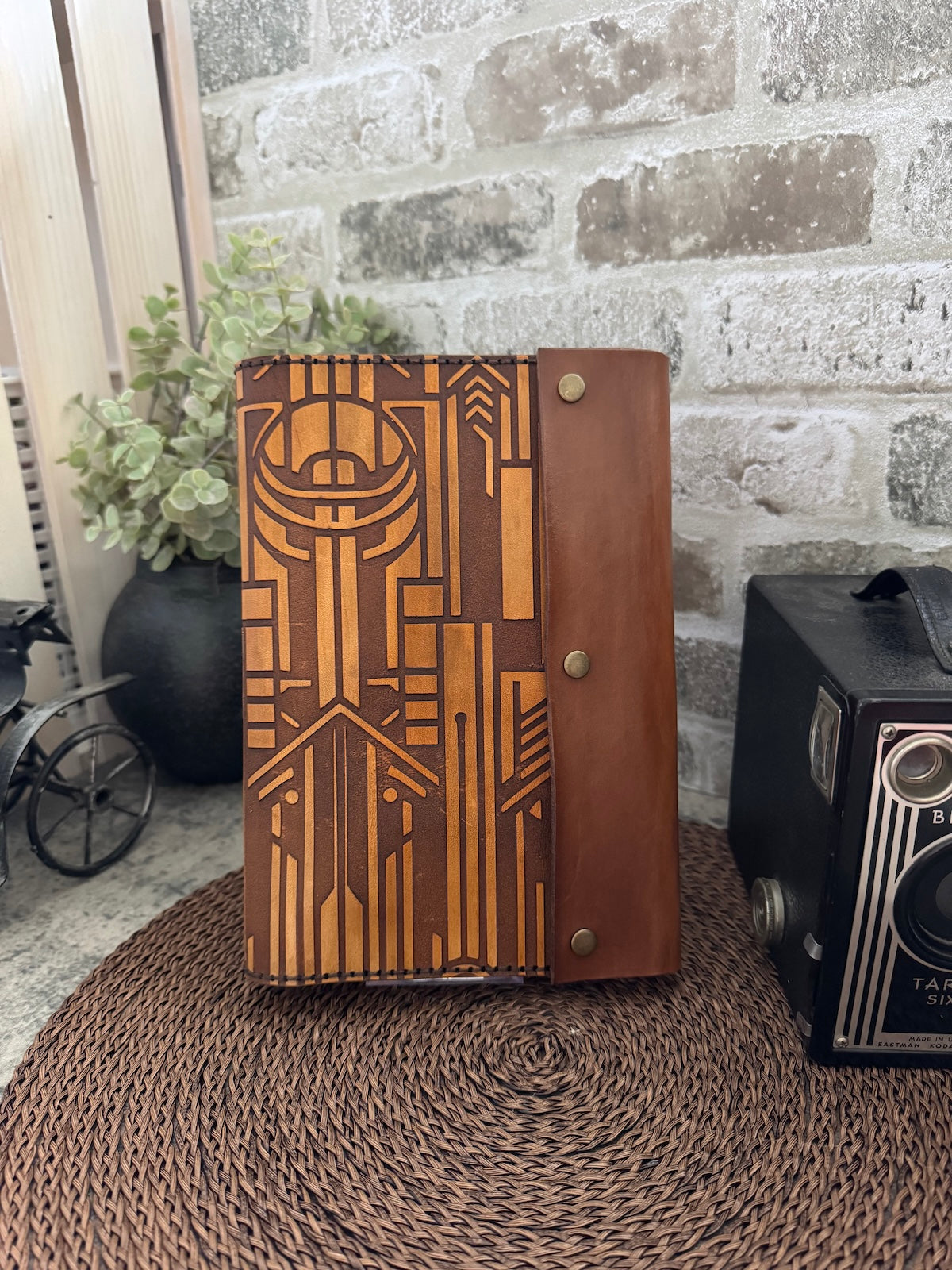 Art Deco Skyline Leather Notebook