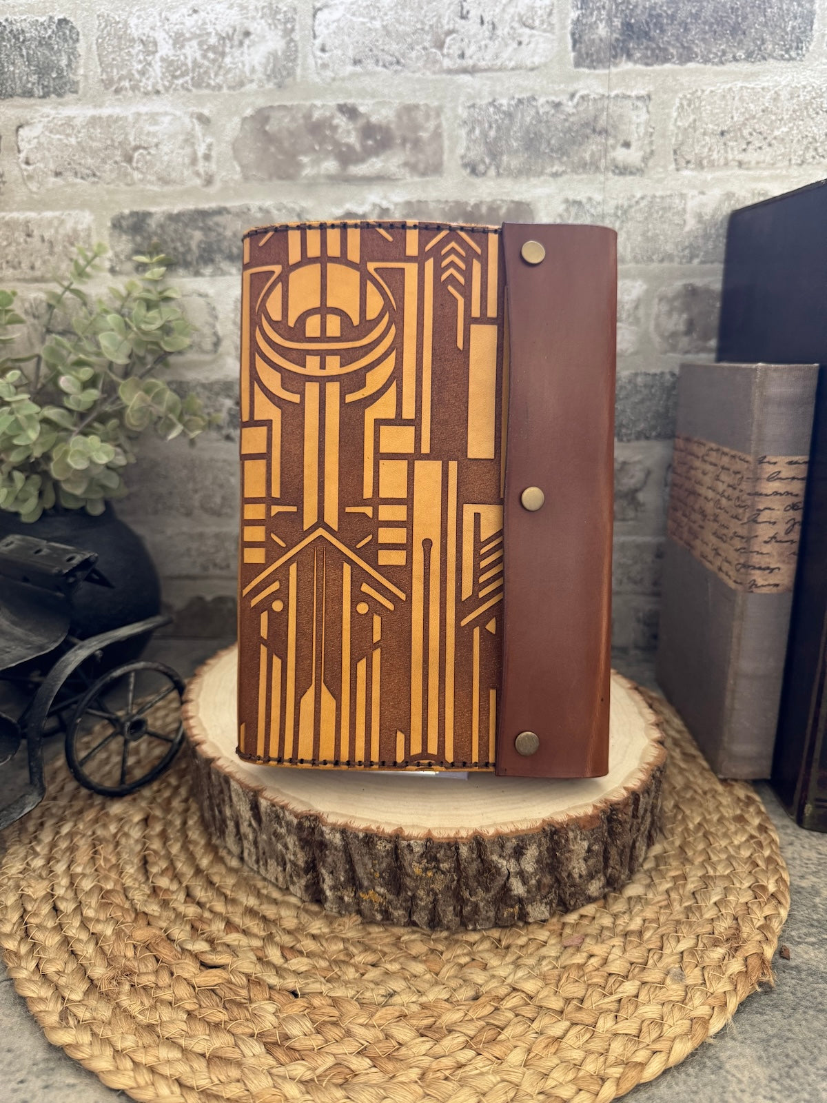Art Deco Skyline Leather Notebook