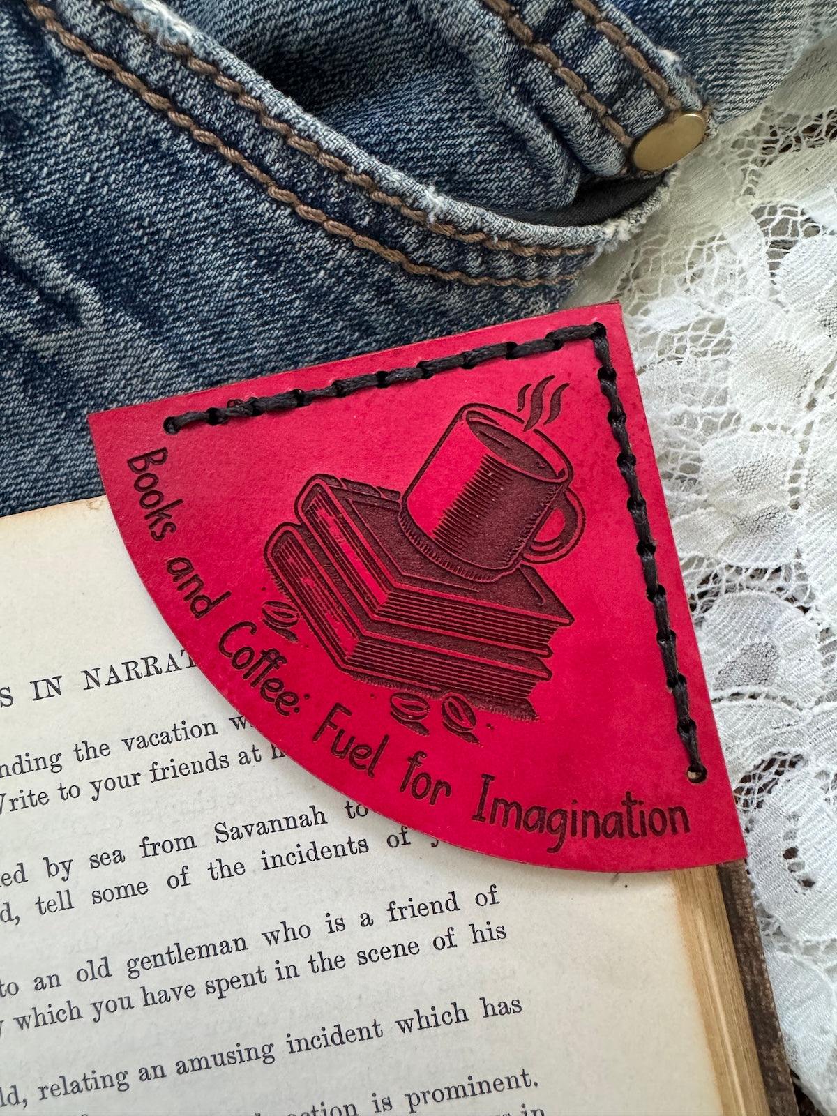 Books & Coffee Leather Bookmark