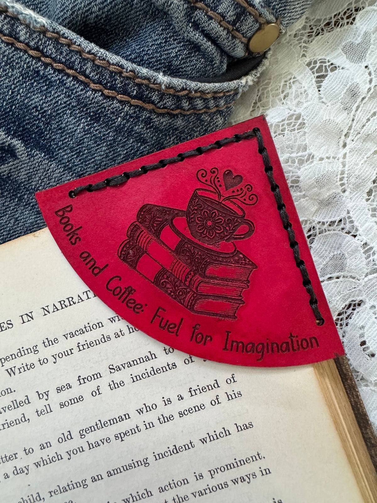 Books & Coffee Leather Bookmark