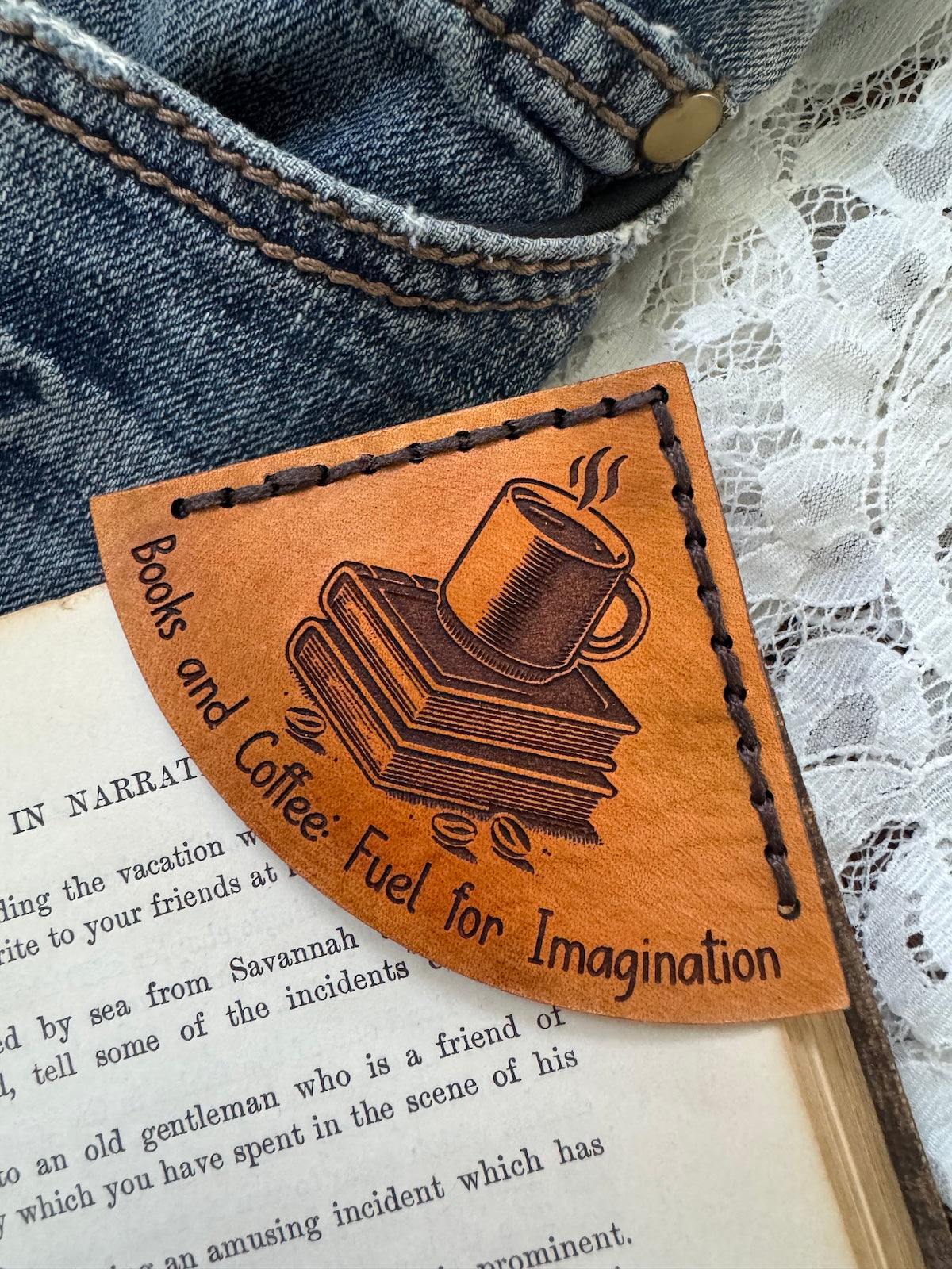 Books & Coffee Leather Bookmark