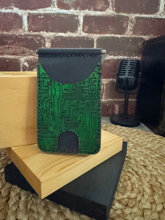 Circuit Leather Wallet with Money Clip
